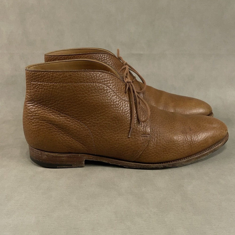 John Lobb Brown Grain Leather Elmer Chukka Boot Uk 7.5 E Us 8.5 D ($1,465) View 3